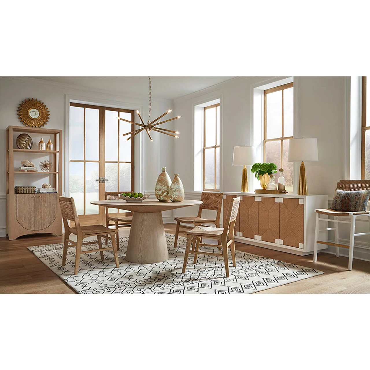 Worlds Away Four Door Cabinet - Rush Front Door - White Lacquer 5 Worlds Away Four Door Cabinet - Rush Front Door - White Lacquer - Image 5