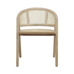 Worlds Away Cane Barrel Back Dining Chair - Cerused Oak -Worlds Away WA AERO CO FRONT 94406.1692026494 ni 92790.1707481603