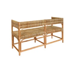 Worlds Away Rattan Bench - Seagrass Wrapped Seat And Seat Back -Worlds Away WA AJAX BACK ANGLE 84907.1695220351 ni 65122.1707481605