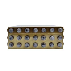 Worlds Away Large Rectangle Brass Box - Resin Appliques