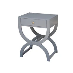 Worlds Away Alexis Side Table - Grey Lacquer -Worlds Away WA ALEXIS GRY ANGLE 13352.1538665918 ni 66264.1719065841