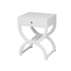 Worlds Away Alexis Side Table - White Lacquer -Worlds Away WA ALEXIS WH ANGLE 40444.1615299769 ni 59254.1707478918