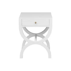 Worlds Away Alexis Side Table - White Lacquer -Worlds Away WA ALEXIS WH 37894.1615299771 ni 71764.1707478918
