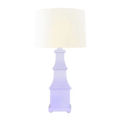 Worlds Away Handpainted Tiered Tole Table Lamp - Lavender