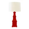 Worlds Away Handpainted Tiered Tole Table Lamp - Red