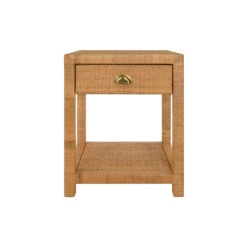 Worlds Away Small One Drawer End Table - Rattan - Brushed Brass Cup Pull 19 Worlds Away Small One Drawer End Table - Rattan - Brushed Brass Cup Pull -Worlds Away WA ALLISON 04045.1695229999 ni 48999.1707481613
