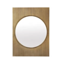 Worlds Away Modern Round Mirror - Rectangle Frame - Antique Brass -Worlds Away WA AMARI ABR 71123.1681316895 ni 91791.1707481615