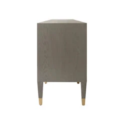 Worlds Away Buffet - Acrylic And Brass Hardware - Smoke Grey Oak