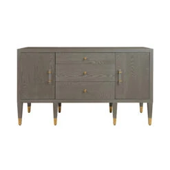 Worlds Away Buffet - Acrylic And Brass Hardware - Smoke Grey Oak -Worlds Away WA AMHERST SG 45967.1647957213 ni 25955.1707481616