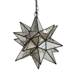 Worlds Away Large Star Chandelier With Antique Mirror