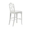 Worlds Away Chippendale Style Bamboo Counter Stool - White Lacquer