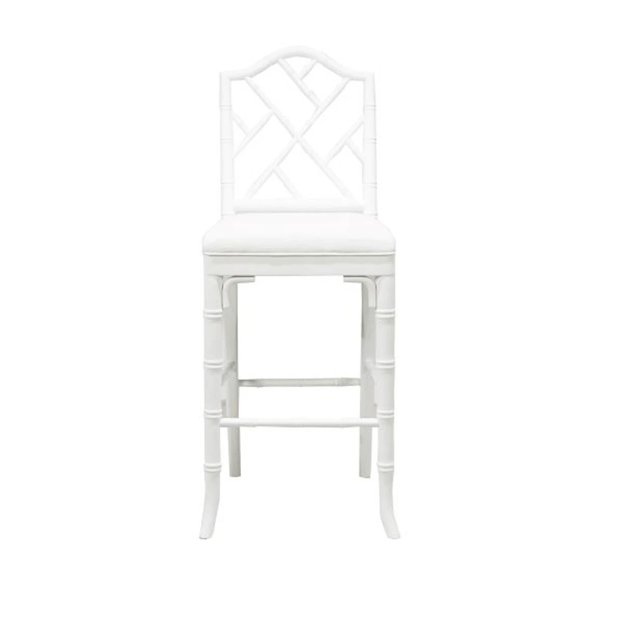 Worlds Away Chippendale Style Bamboo Counter Stool - White Lacquer 3 Worlds Away Chippendale Style Bamboo Counter Stool - White Lacquer - Image 3