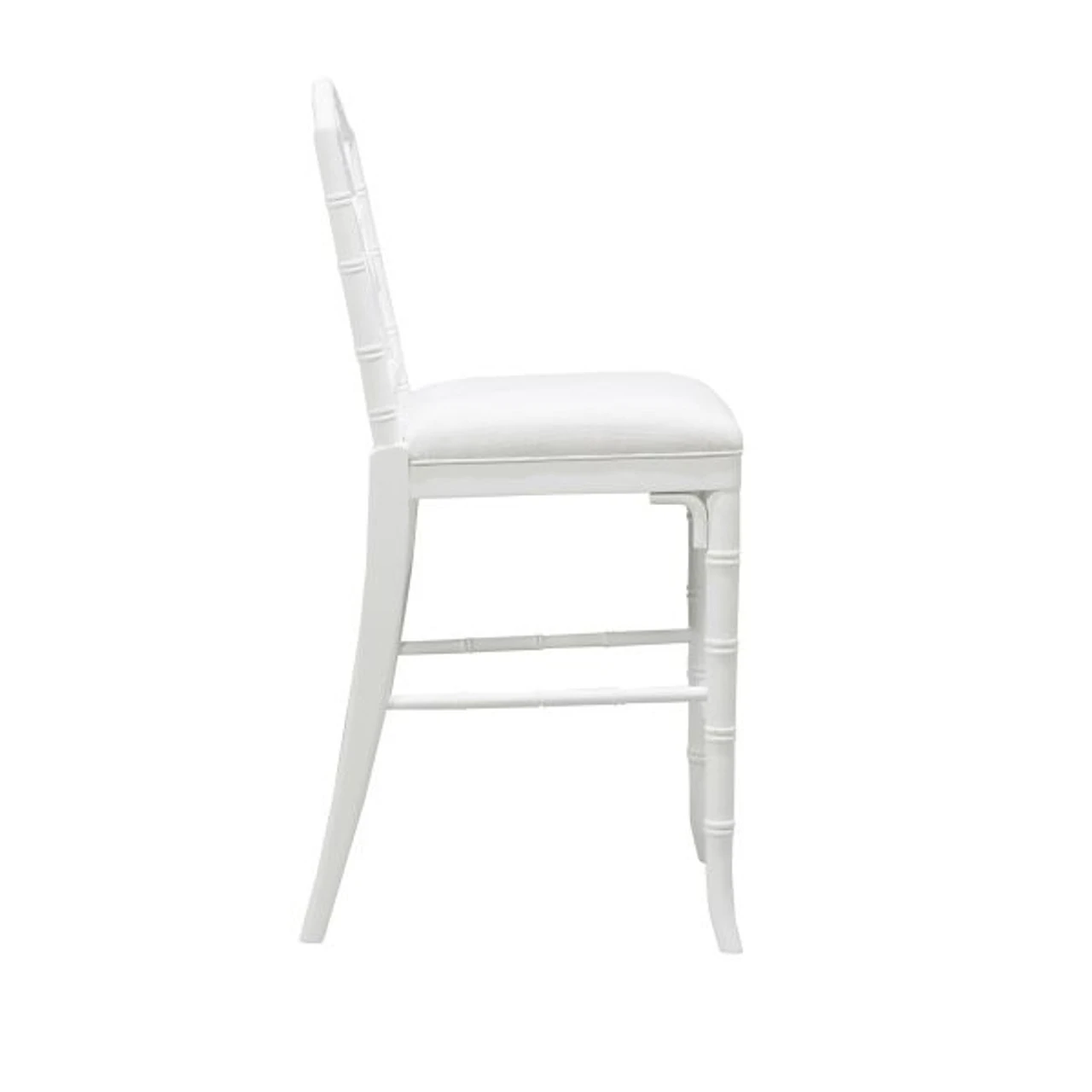 Worlds Away Chippendale Style Bamboo Counter Stool - White Lacquer 2 Worlds Away Chippendale Style Bamboo Counter Stool - White Lacquer - Image 2