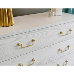 Worlds Away Sabre Leg 3 Drawer Chest - Brass Swing Handle - White Washed Oak -Worlds Away WA AVIS WWO Detail 1 79317.1647965493 ni 79832.1707481625