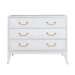Worlds Away Sabre Leg 3 Drawer Chest - Brass Swing Handle - White Washed Oak -Worlds Away WA AVIS WWO 38905.1647896864 ni 62409.1707481625