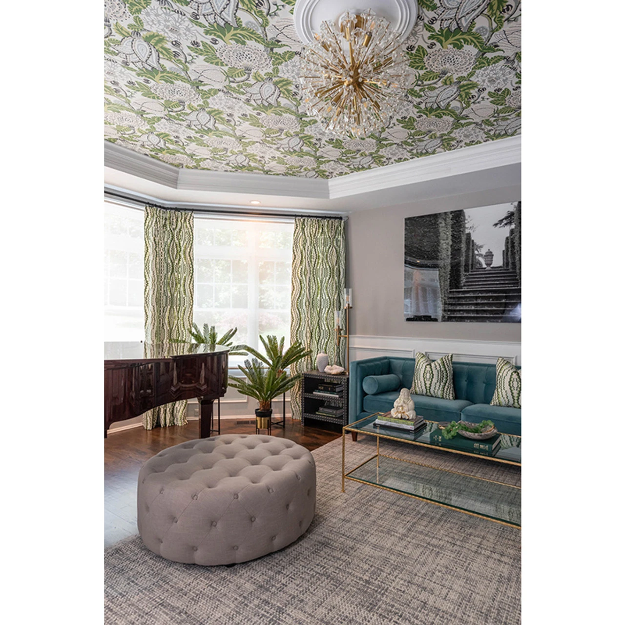 Worlds Away Taylor Hammered Gold Leaf Rectangular Coffee Table With Beveled Glass Shelves 2 Worlds Away Taylor Hammered Gold Leaf Rectangular Coffee Table With Beveled Glass Shelves - Image 2