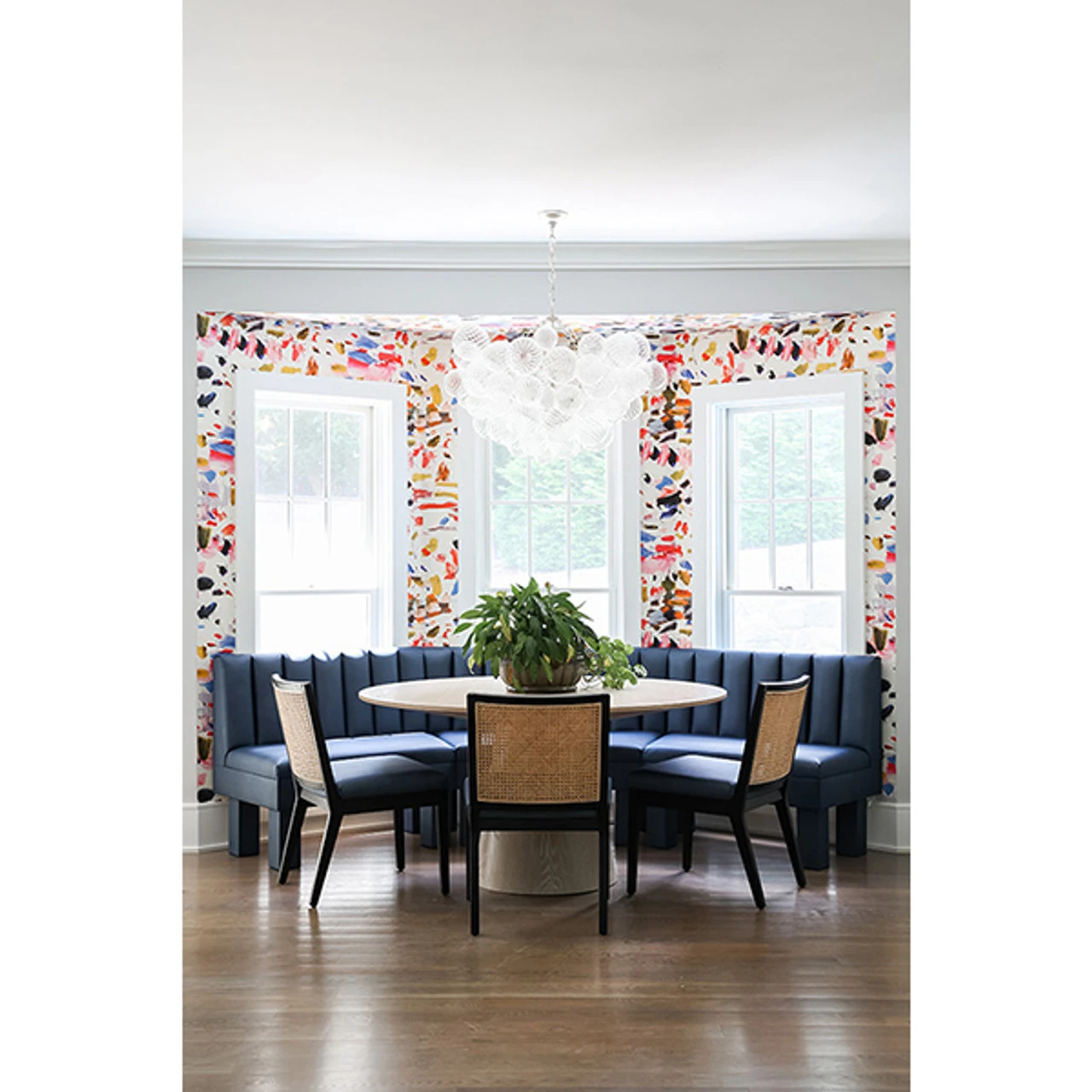 Worlds Away Hamilton Round Cerused Oak Dining Table Base With 59" Diameter Tapering Top - Image 8