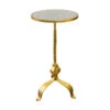 Worlds Away Round Cigar Table - Leaf Leg Detail - Gold Leaf