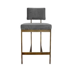 Worlds Away Baylor Counter Stool - Bronze/Grey -Worlds Away WA BAYLOR BGRY FRONT 14656.1601916565 ni 62024.1707478893