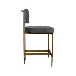 Worlds Away Baylor Counter Stool - Bronze/Grey -Worlds Away WA BAYLOR BGRY SIDE 36945.1601916554 ni 45240.1707478893