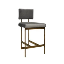 Worlds Away Baylor Counter Stool - Bronze/Grey -Worlds Away WA BAYLOR BGRY 51552.1601916569 ni 35002.1707478893