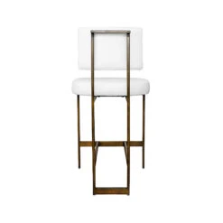 Worlds Away Baylor Counter Stool - Bronze/White Vinyl -Worlds Away WA BAYLOR BWH BACK 44832.1601916225 ni 30477.1707478896
