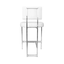 Worlds Away Baylor Counter Stool - Nickel/White