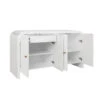 Worlds Away Waterfall Edge Buffet - Fluted Door Front - White Glossy Lacquer