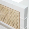 Worlds Away Square Edge Bamboo Detail Bench - Cane Sides - Matte White Lacquer