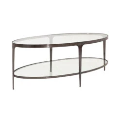 Worlds Away Two Tier Glass Top Oval Coffee Table - Gunmetal 11 Worlds Away Two Tier Glass Top Oval Coffee Table - Gunmetal -Worlds Away WA BRANDO GM ANGLE 40101.1647957095 ni 87584.1707481640