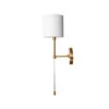 Worlds Away Bristow Sconce - Acrylic/Antique Brass/White Linen