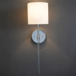 Worlds Away Bristow Sconce - Acrylic/Nickel/White Linen -Worlds Away WA BRISTOW N LIFESTYLE 53913.1603402965 ni 67635.1707478931