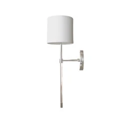 Worlds Away Bristow Sconce - Acrylic/Nickel/White Linen