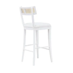 Worlds Away Klismos Bar Stool - Cane Detail - Matte White Lacquer -Worlds Away WA BRITTA BS WH BACK 20841.1665177679 ni 14476.1707481641
