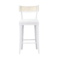 Worlds Away Klismos Bar Stool - Cane Detail - Matte White Lacquer -Worlds Away WA BRITTA BS WH FRONT 44821.1665177684 ni 18135.1707481641