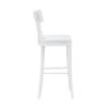 Worlds Away Klismos Bar Stool - Cane Detail - Matte White Lacquer