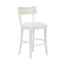 Worlds Away Klismos Counter Stool - Cane Detail - Matte White Lacquer -Worlds Away WA BRITTA CS WH 52173.1665177712 ni 23693.1707481643