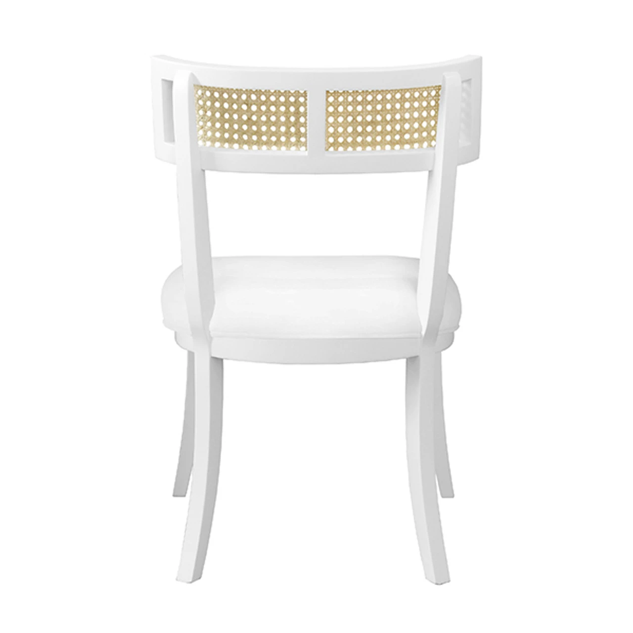 Worlds Away Klismos Dining Chair - Cane Detail - Matte White Lacquer 1 Worlds Away Klismos Dining Chair - Cane Detail - Matte White Lacquer