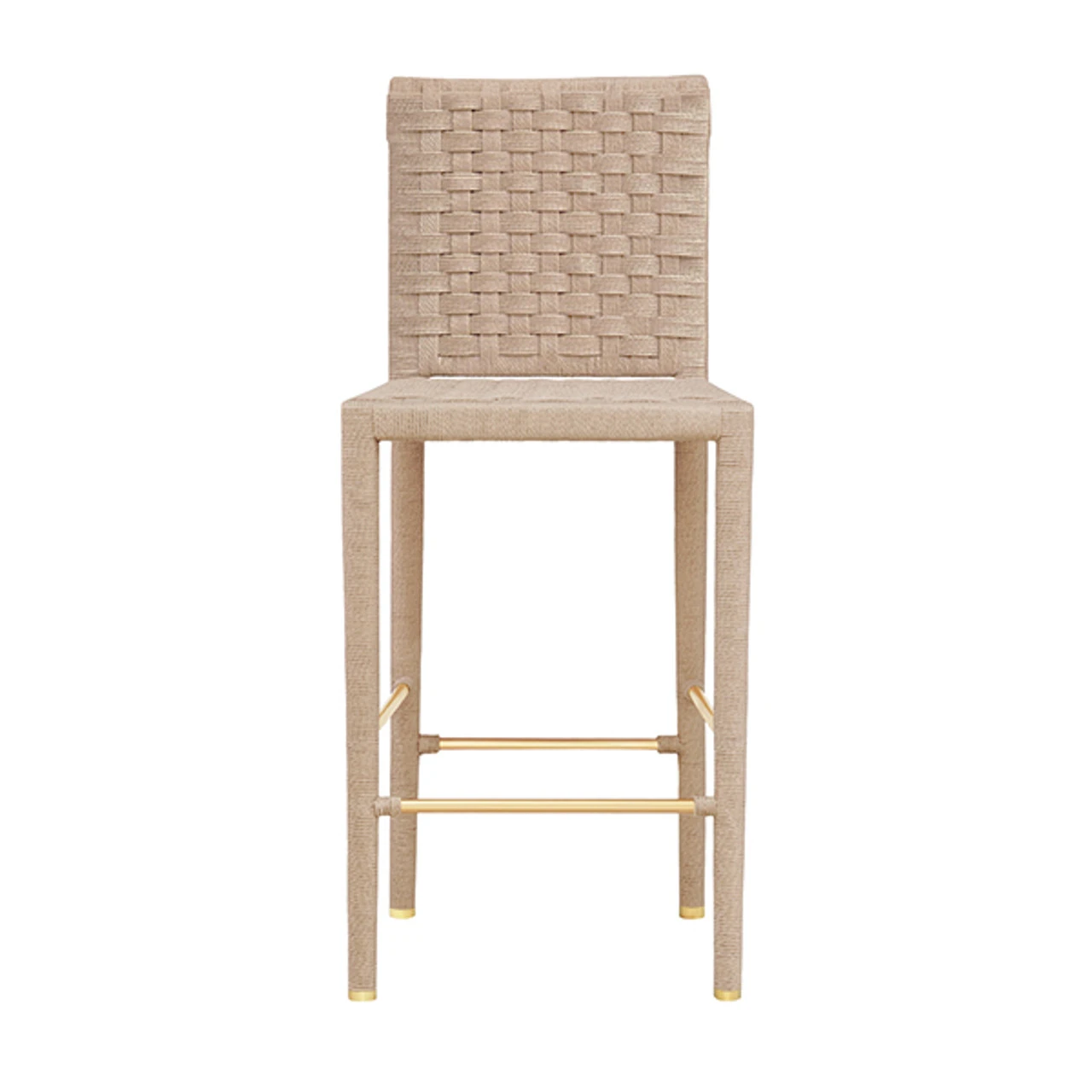 Worlds Away Natural Rope Basketweave Pattern Bar Stool - Antique Brass Stretcher 1 Worlds Away Natural Rope Basketweave Pattern Bar Stool - Antique Brass Stretcher