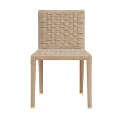 Worlds Away Natural Rope Basketweave Pattern Dining Chair -Worlds Away WA BURBANK FRONT 26070.1683927734 ni 16757.1707481645