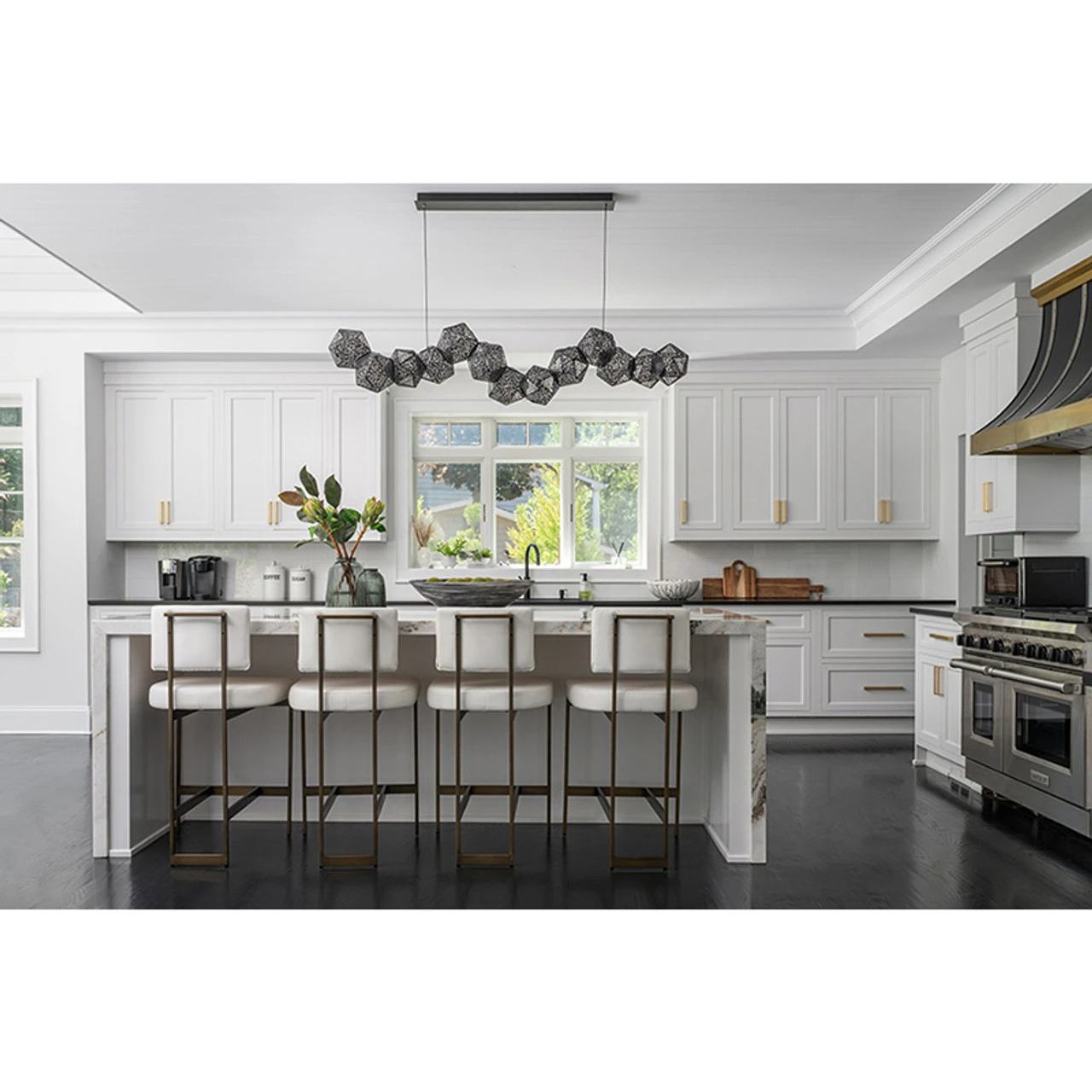 Worlds Away Baylor Counter Stool - Bronze/White Vinyl - Image 2