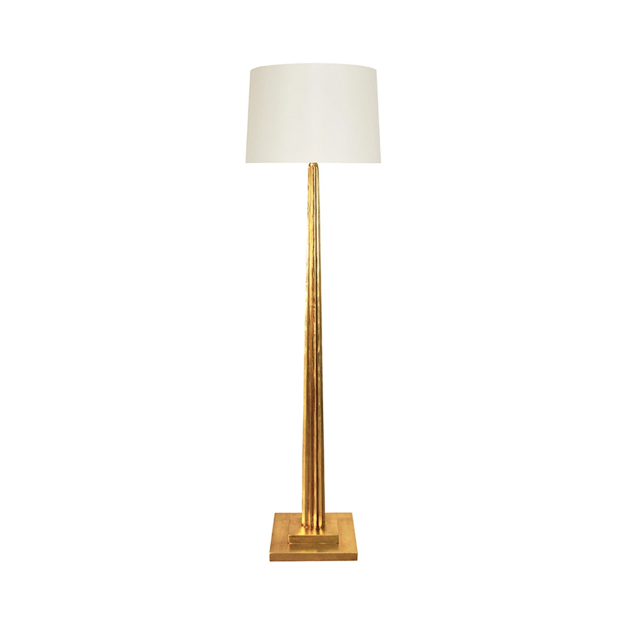 Worlds Away Fluted Wood Floor Lamp - Gold Leaf - Cream Silk Shade 1 Worlds Away Fluted Wood Floor Lamp - Gold Leaf - Cream Silk Shade