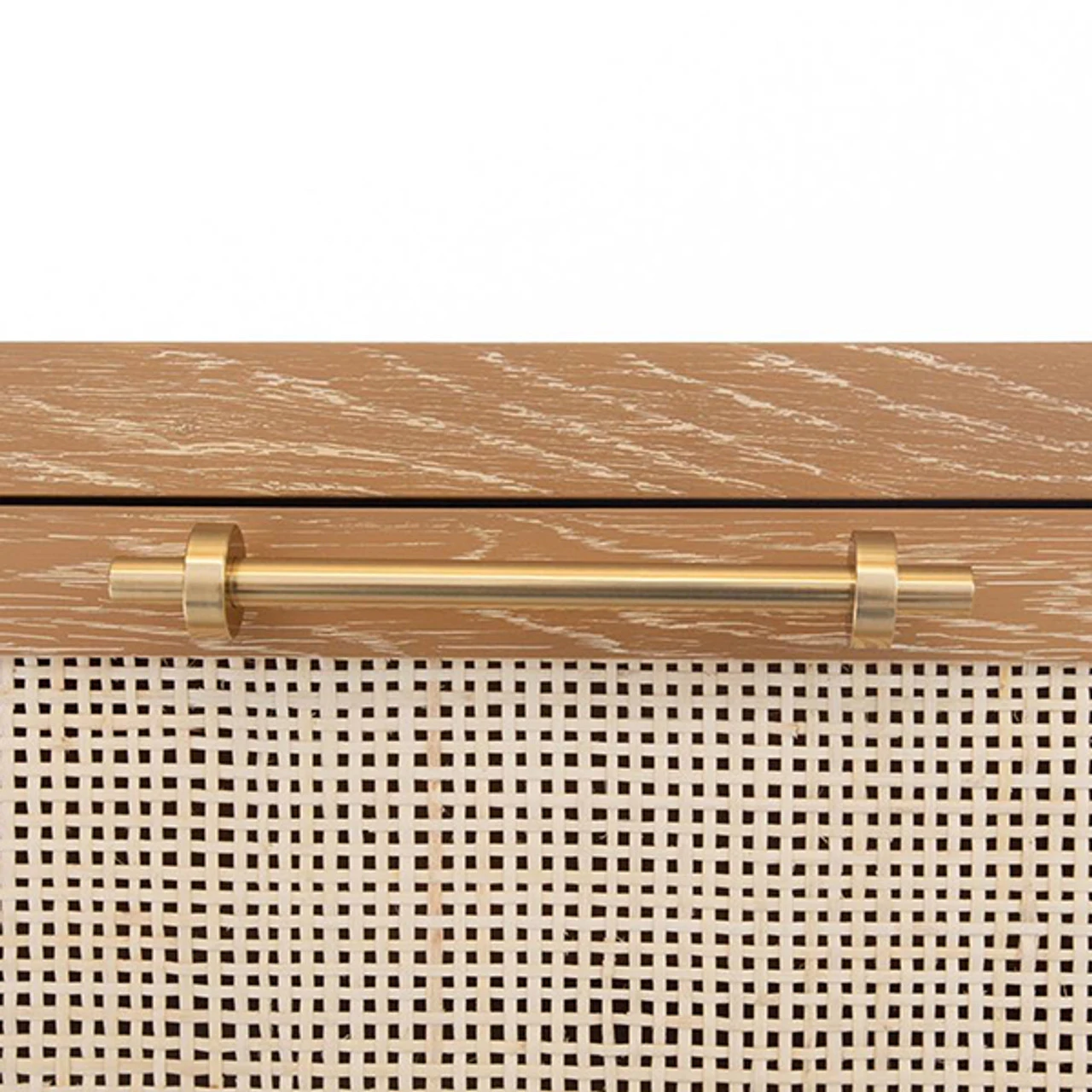 Worlds Away Six Drawer Cane Front Chest - Brass Hardware - Cerused Oak Finish 5 Worlds Away Six Drawer Cane Front Chest - Brass Hardware - Cerused Oak Finish - Image 5