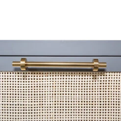 Worlds Away Six Drawer Cane Front Chest - Brass Hardware - Matte Grey Lacquer Finish -Worlds Away WA CARLA GRY DETAIL 31431.1619201191 ni 04360.1707481652