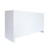 Worlds Away Six Drawer Cane Front Chest - Brass Hardware - Matte White Lacquer Finish
