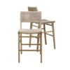 Worlds Away Woven Back Bar Stool - Rush Seat - Cerused Oak