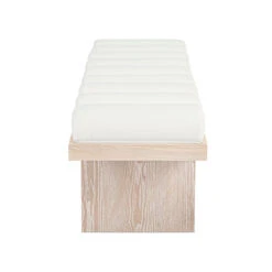 Worlds Away Channeled Seat Bench - Cerused Oak Base - Performance White Linen 11 Worlds Away Channeled Seat Bench - Cerused Oak Base - Performance White Linen -Worlds Away WA CASPIAN WH SIDE 90022.1695067060 ni 30165.1707481661