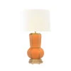 Worlds Away Handpainted Gourd Shape Tole Table Lamp - Orange - Gold Detail