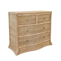 Worlds Away Four Drawer Chest - Woven Rattan - Satin Brass Pulls -Worlds Away WA CELINE ANGLE 84812.1695066934 ni 78501.1707481664