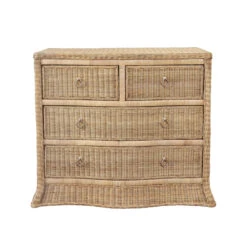 Worlds Away Four Drawer Chest - Woven Rattan - Satin Brass Pulls -Worlds Away WA CELINE 96455.1695066944 ni 07625.1707481664